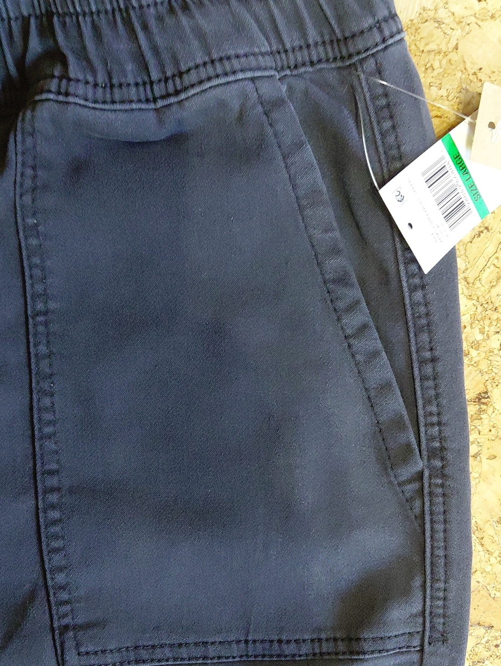 Angels Women's Indigo Relaxed Straight Leg Elastic Waist Pants Size L NWT - Picture 3 of 6